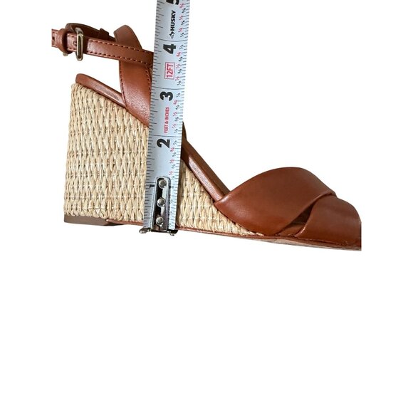 J MACLAUGHLIN Tan Leather Esapdrilles Sandals Wedges Size 6.5 - Picture 7 of 10